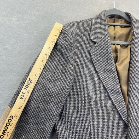 Pendleton Woolen Mill Tweed Blazer Elbow Patches Brown Wool Sport Coat 42 Long - Picture 10 of 15